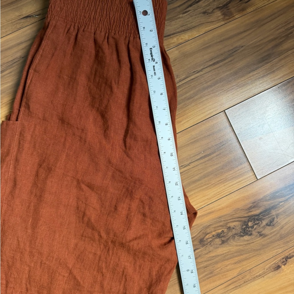 Mineral 100% linen in orange/brown women’s  Pants - Picture 7 of 8